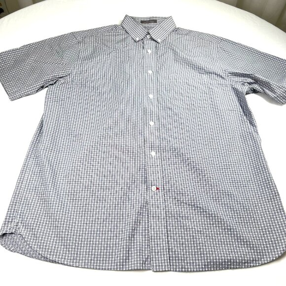 Daniel Cremieux Signature Collection Mens Checkered Short Sleeve Shirt Large - Picture 7 of 10